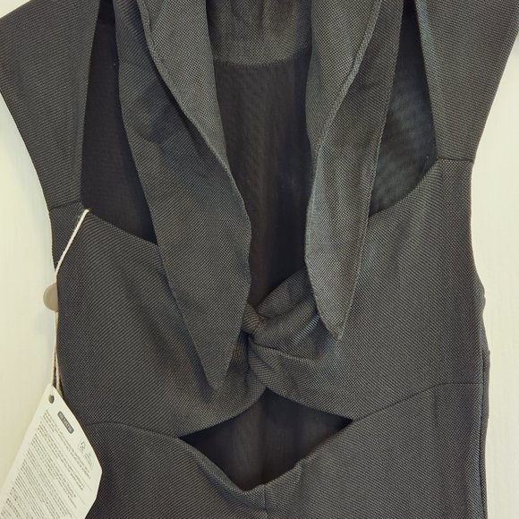 NWT Tom Ford Double Layer Mesh Cowl Neck Cut Out Back Fitted Black Dress 38 - Picture 5 of 10